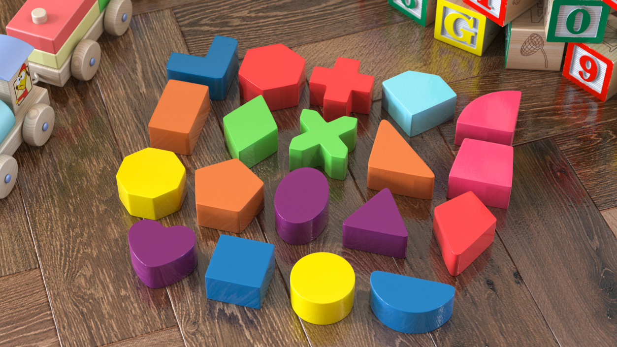 Plastic Geometric Figures Set 3D model