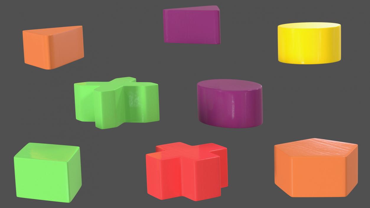 Plastic Geometric Figures Set 3D model