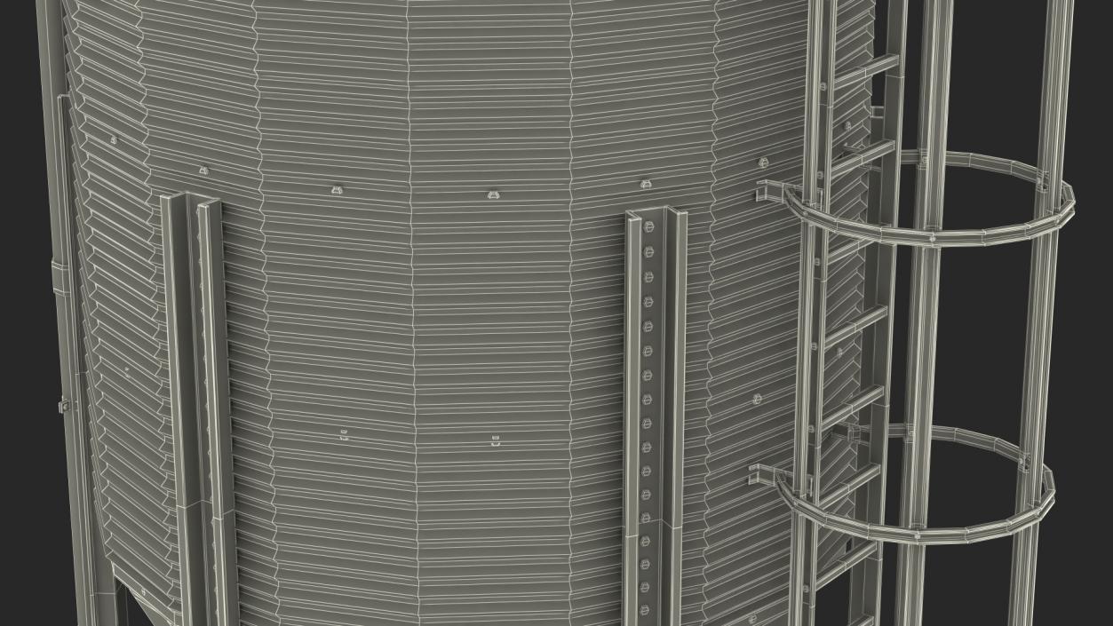 Galvanized Feed Storage Bin 3D