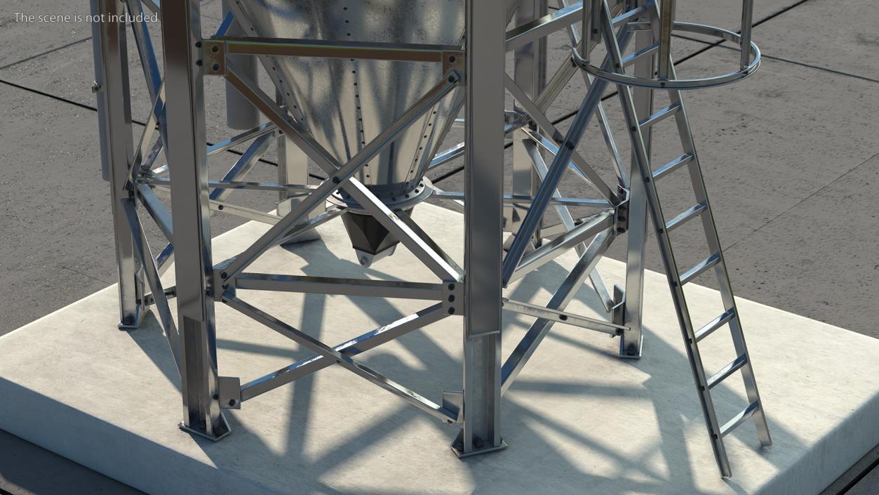 Galvanized Feed Storage Bin 3D