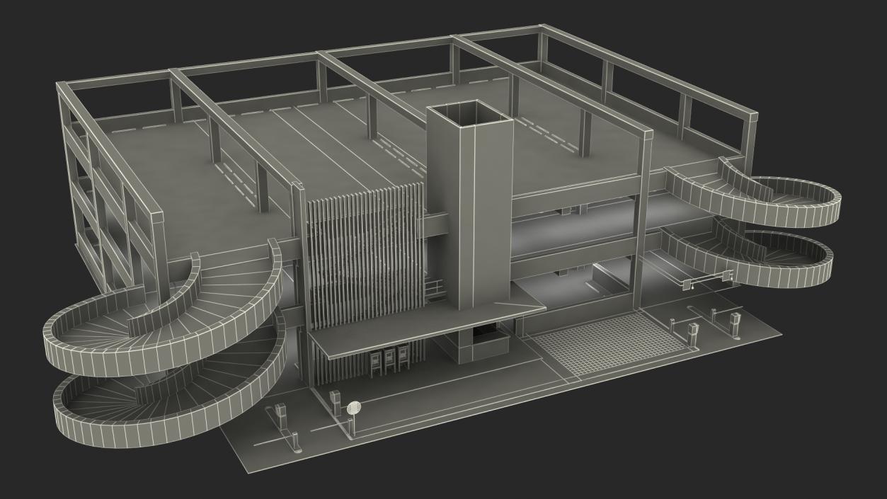 Car Parking Building Fur 3D model