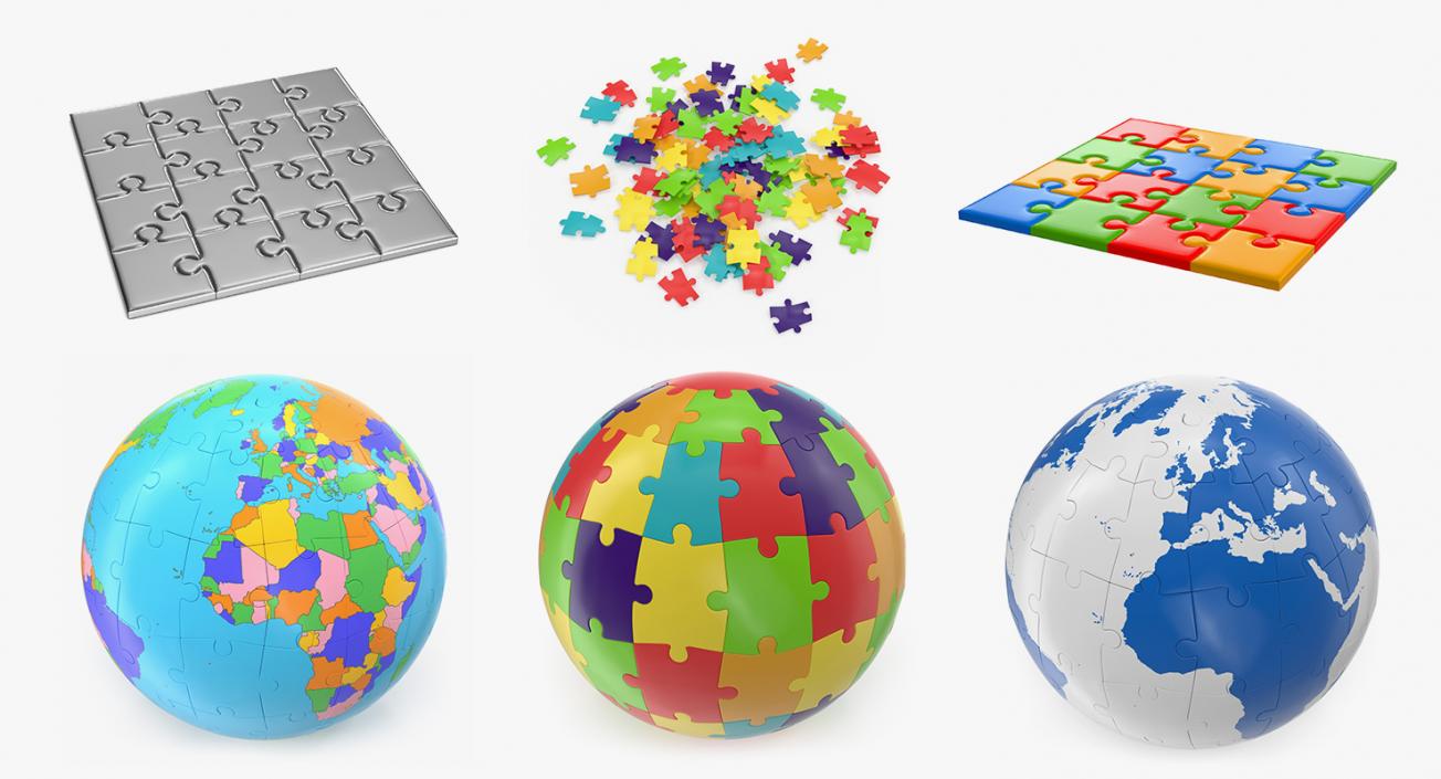 3D Puzzles 3D Models Collection model