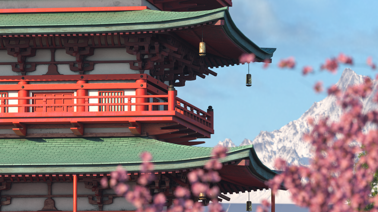 3D model Japanese Temple