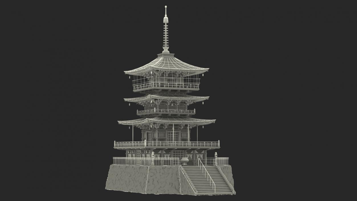 3D model Japanese Temple