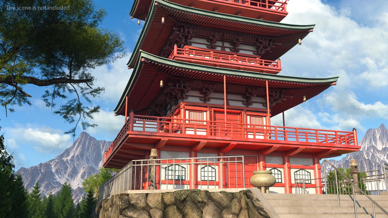 3D model Japanese Temple