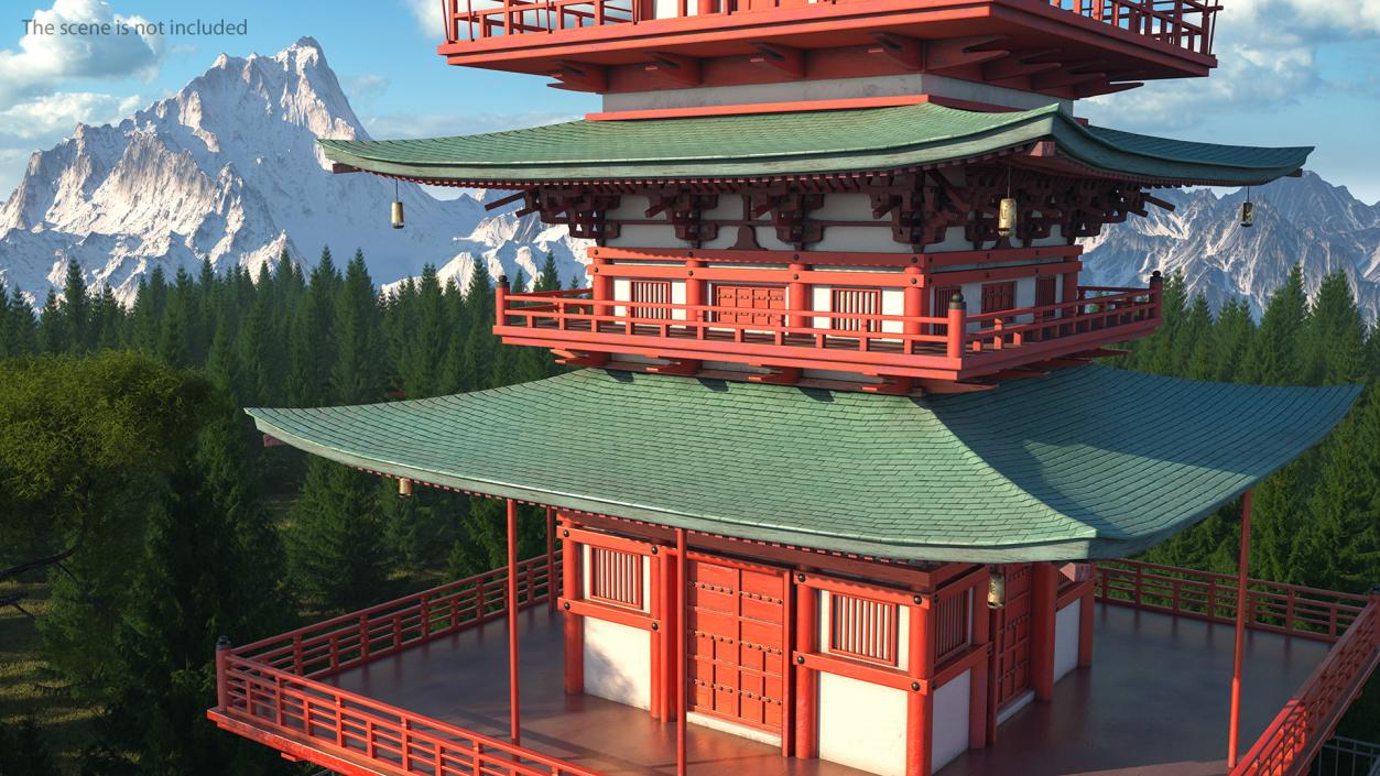 3D model Japanese Temple