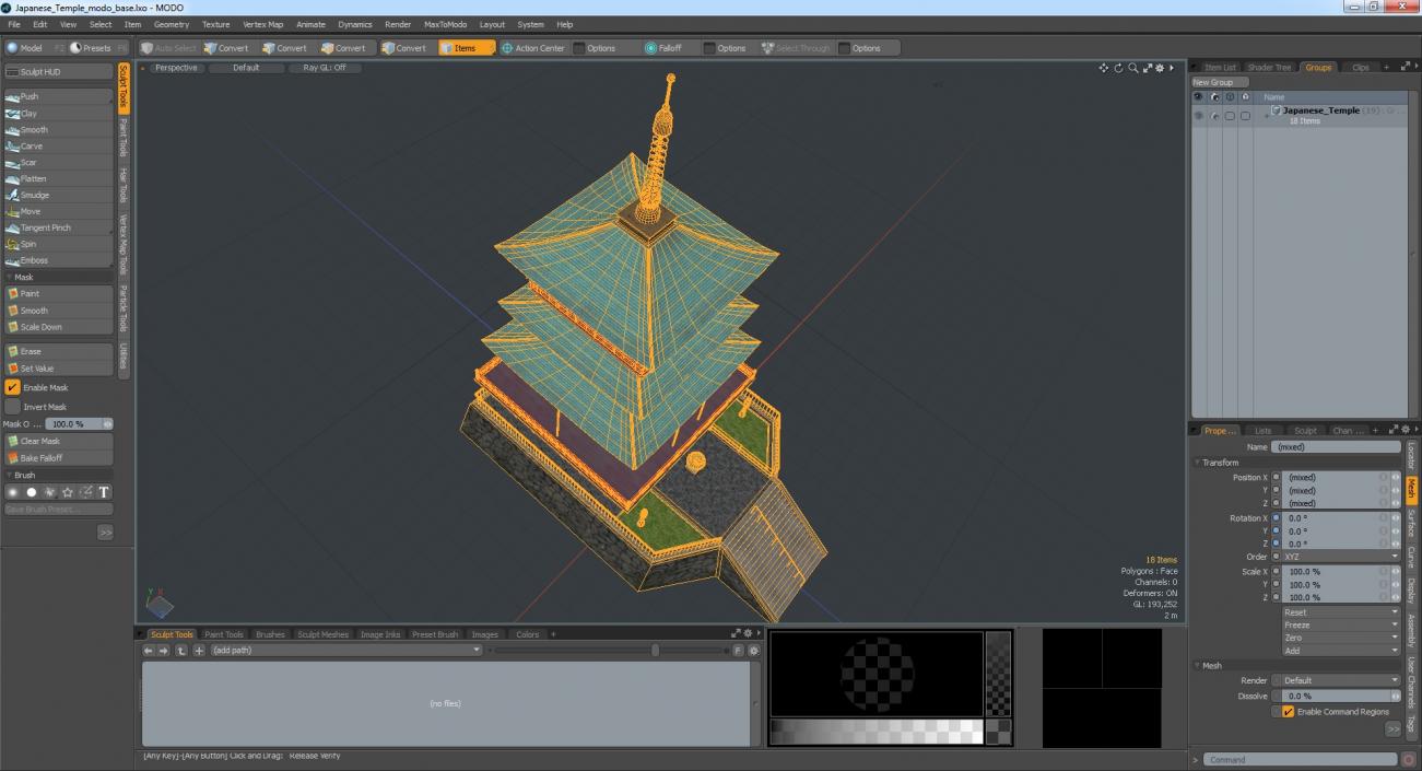 3D model Japanese Temple