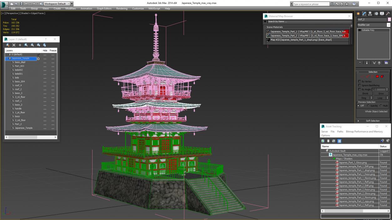 3D model Japanese Temple