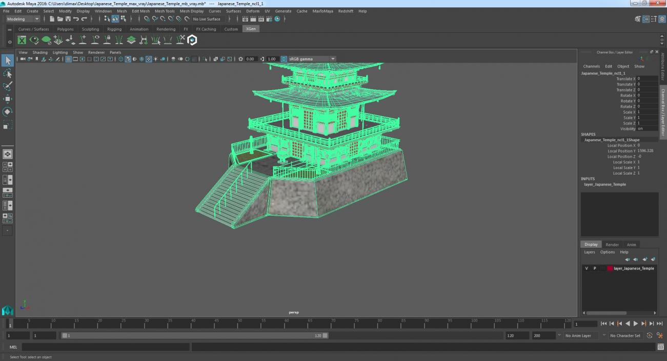 3D model Japanese Temple