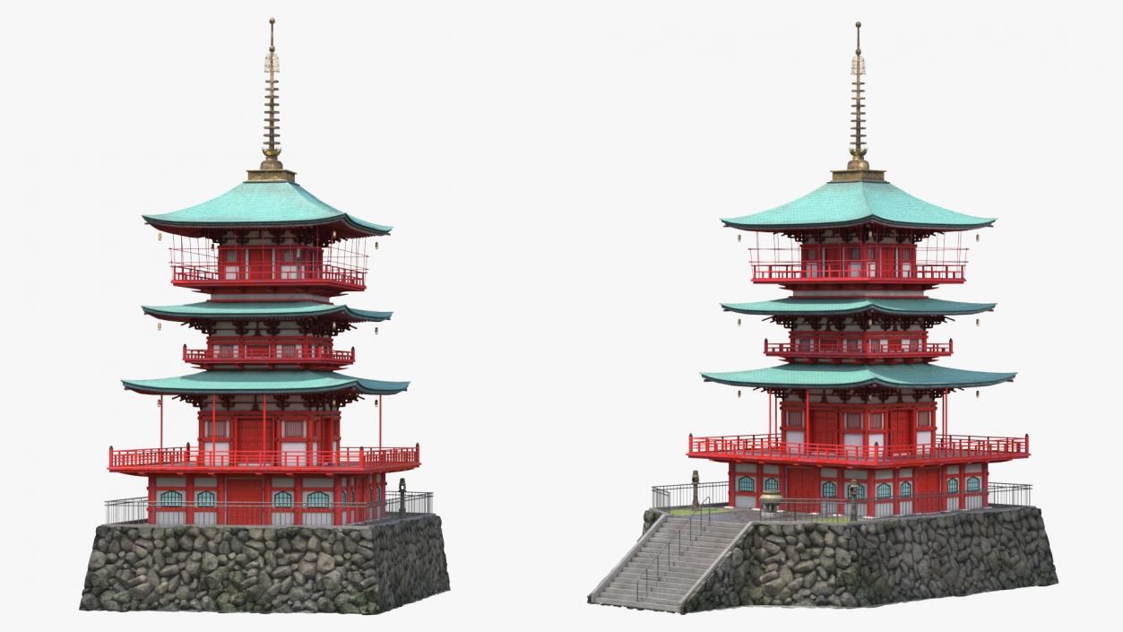 3D model Japanese Temple