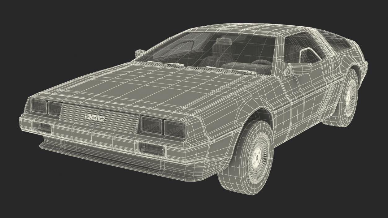 3D DeLorean DMC-12 Simple Interior