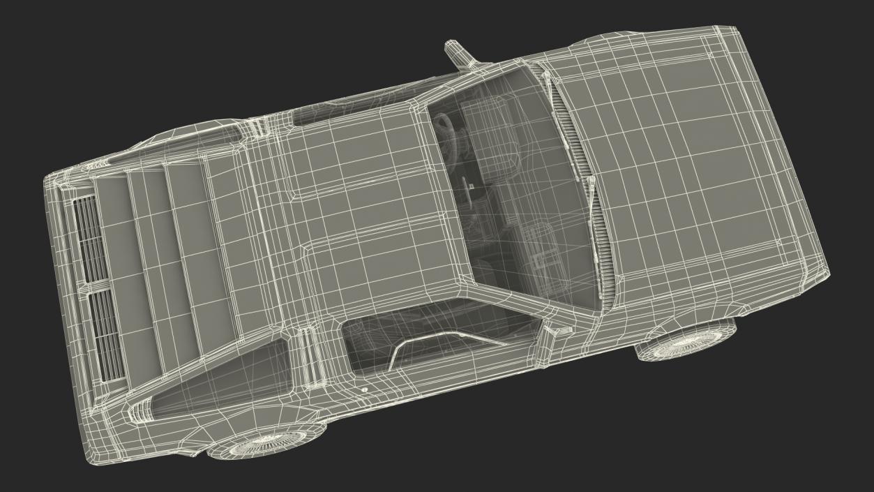 3D DeLorean DMC-12 Simple Interior