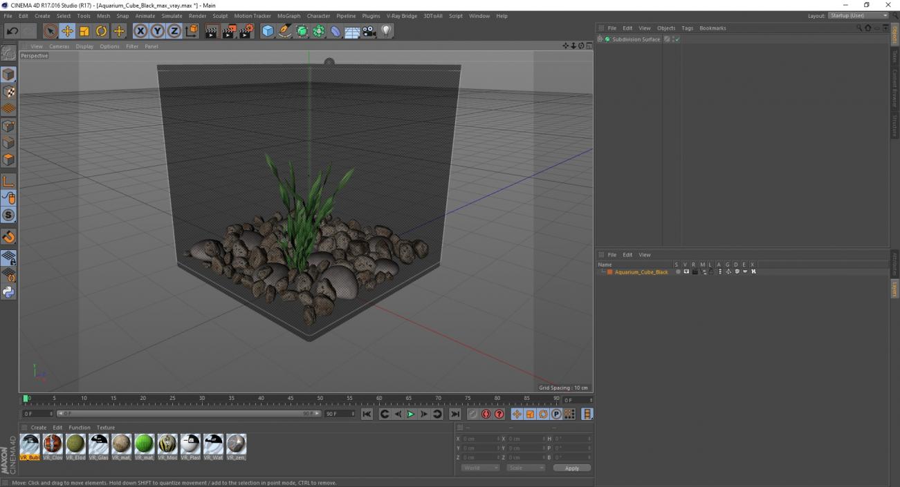 Aquarium Cube Black 3D model