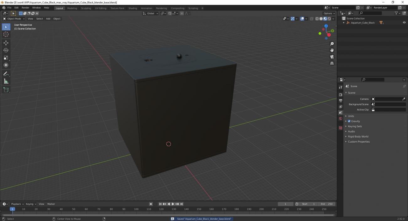 Aquarium Cube Black 3D model