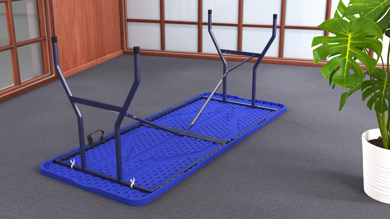 Blue Adjustable Folding Table 3D model