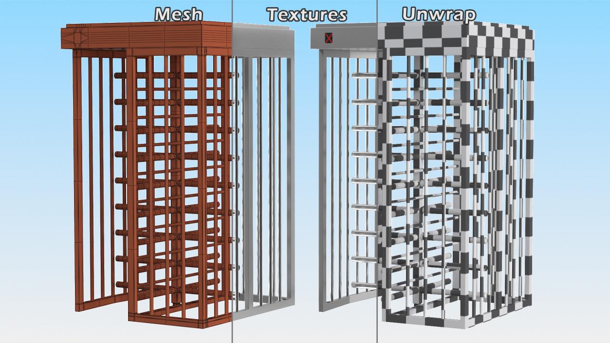 3D model Full Height Security Turnstile