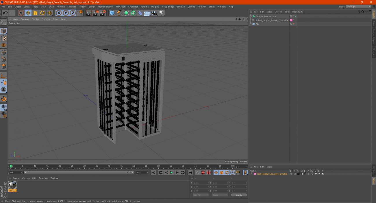 3D model Full Height Security Turnstile