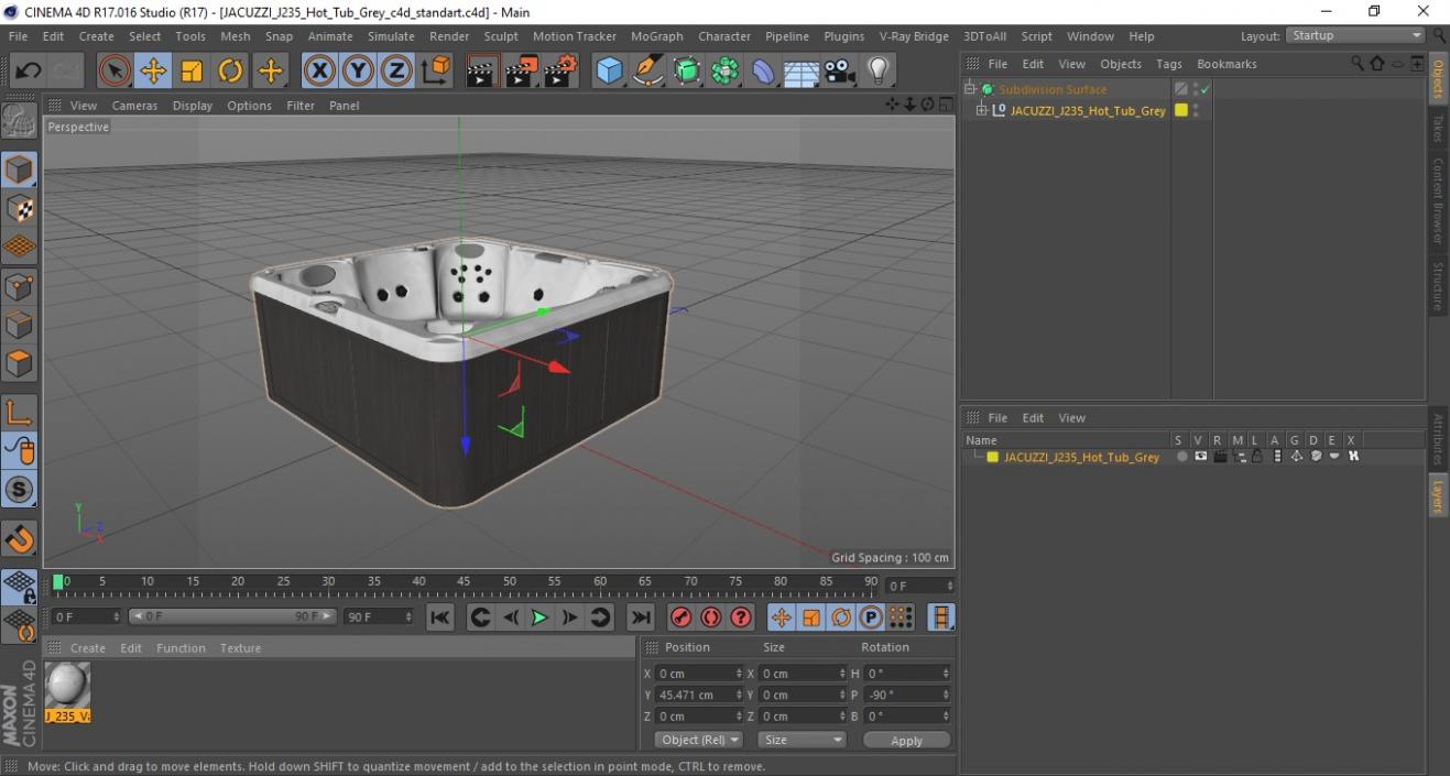 3D model JACUZZI J235 Hot Tub Grey