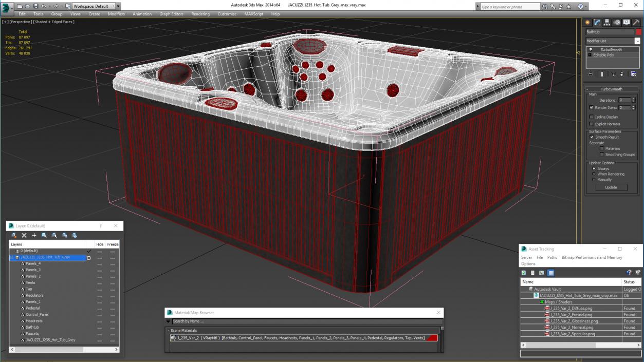 3D model JACUZZI J235 Hot Tub Grey