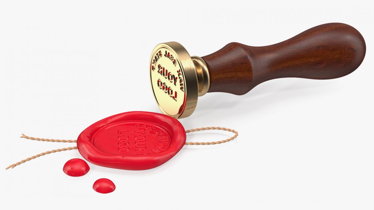 3D Wax Seal Stamp Monogram model