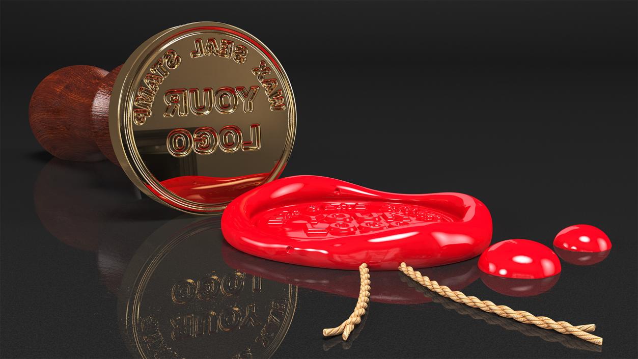 3D Wax Seal Stamp Monogram model