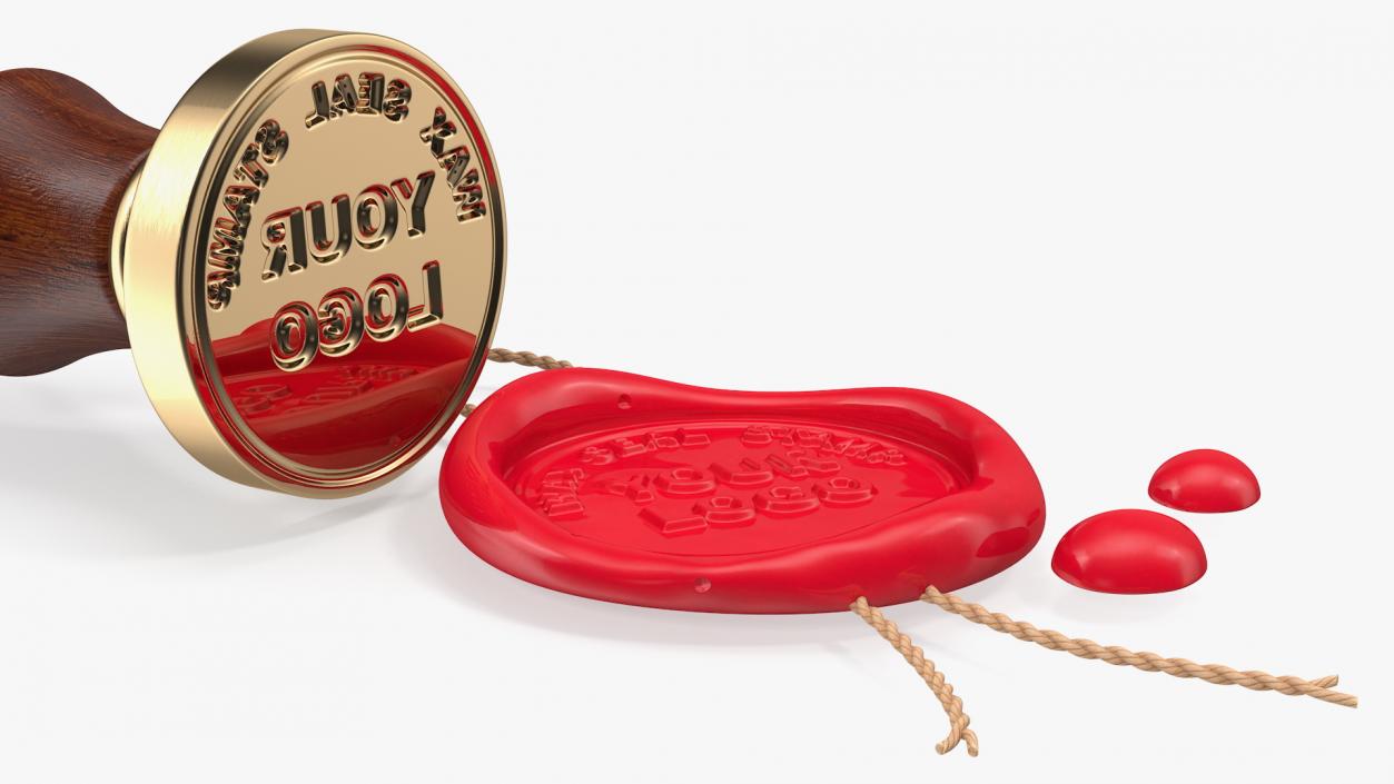 3D Wax Seal Stamp Monogram model