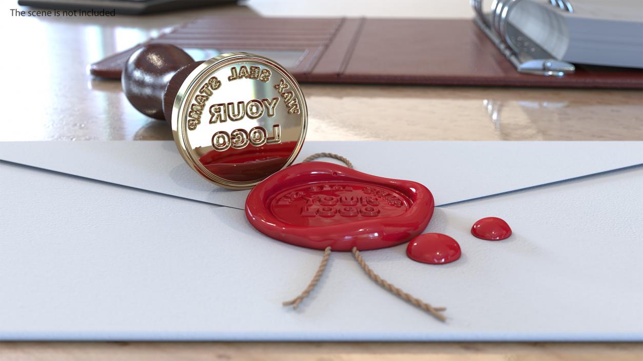 3D Wax Seal Stamp Monogram model