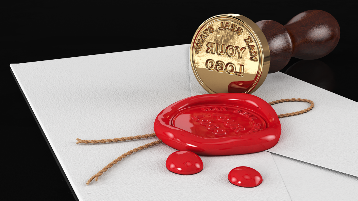 3D Wax Seal Stamp Monogram model