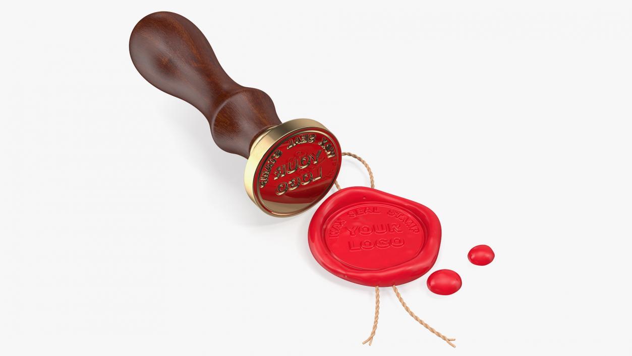 3D Wax Seal Stamp Monogram model