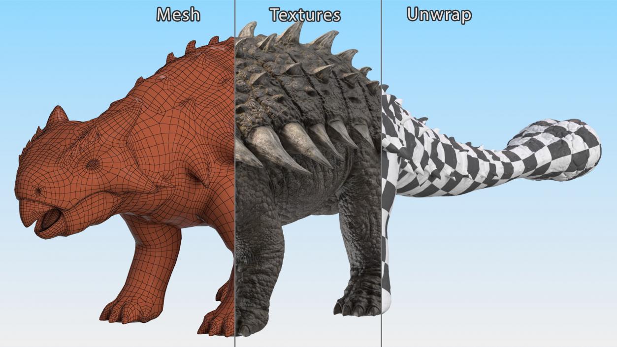 3D model Ankylosaurus from Desert Habitats Rigged