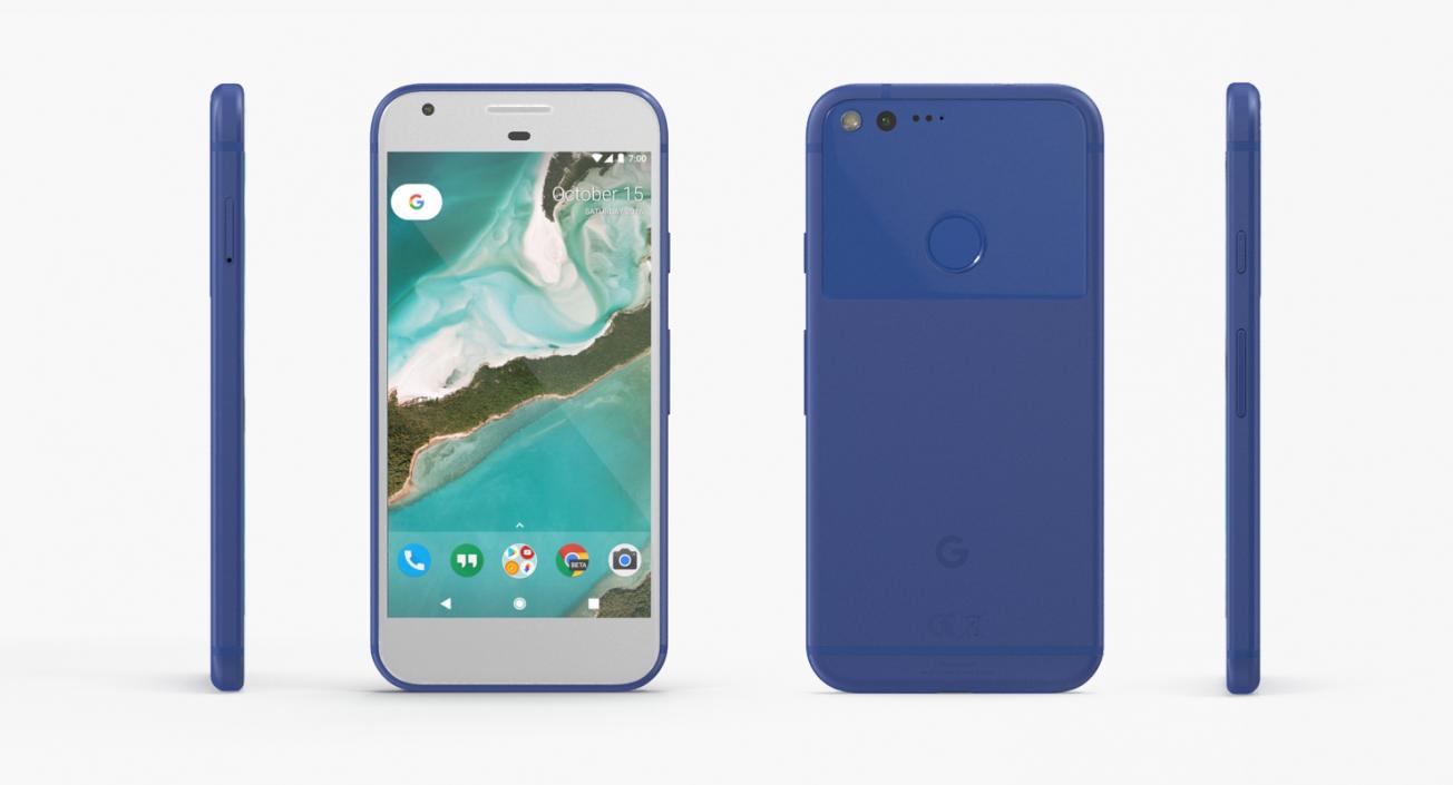 3D Google Pixel XL Phone Really Blue model