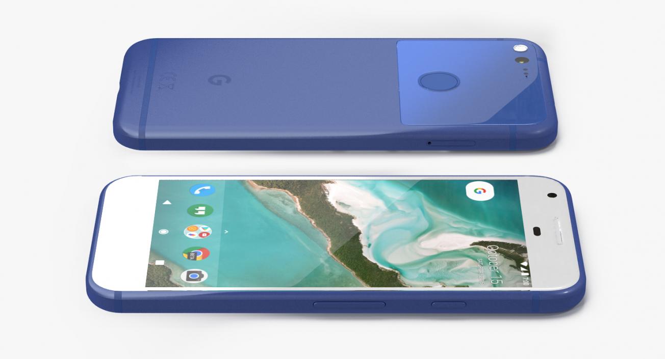 3D Google Pixel XL Phone Really Blue model