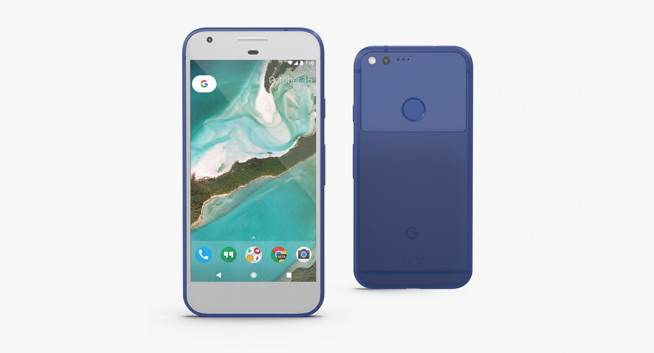 3D Google Pixel XL Phone Really Blue model