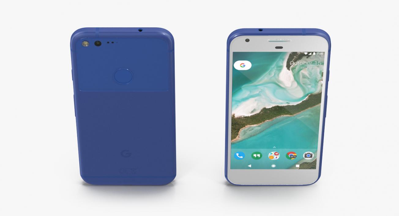 3D Google Pixel XL Phone Really Blue model