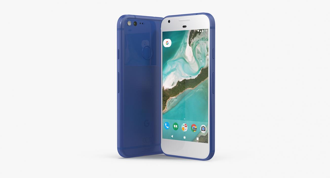 3D Google Pixel XL Phone Really Blue model