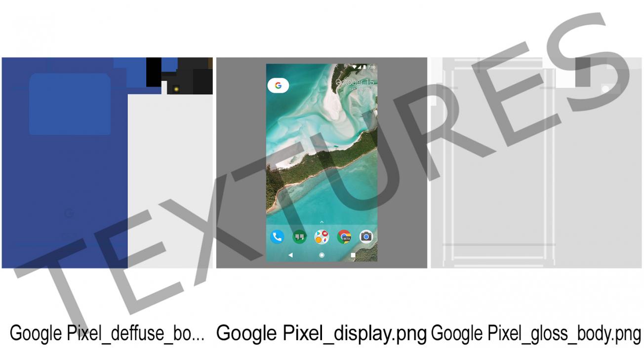 3D Google Pixel XL Phone Really Blue model