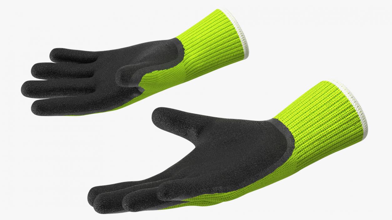 Safety Work Gloves Green 3D model