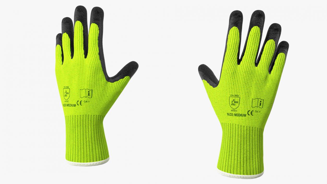 Safety Work Gloves Green 3D model