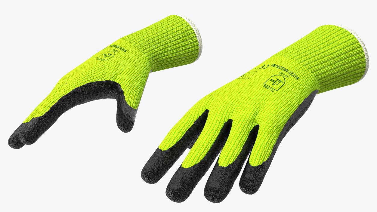 Safety Work Gloves Green 3D model