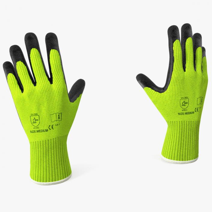 Safety Work Gloves Green 3D model