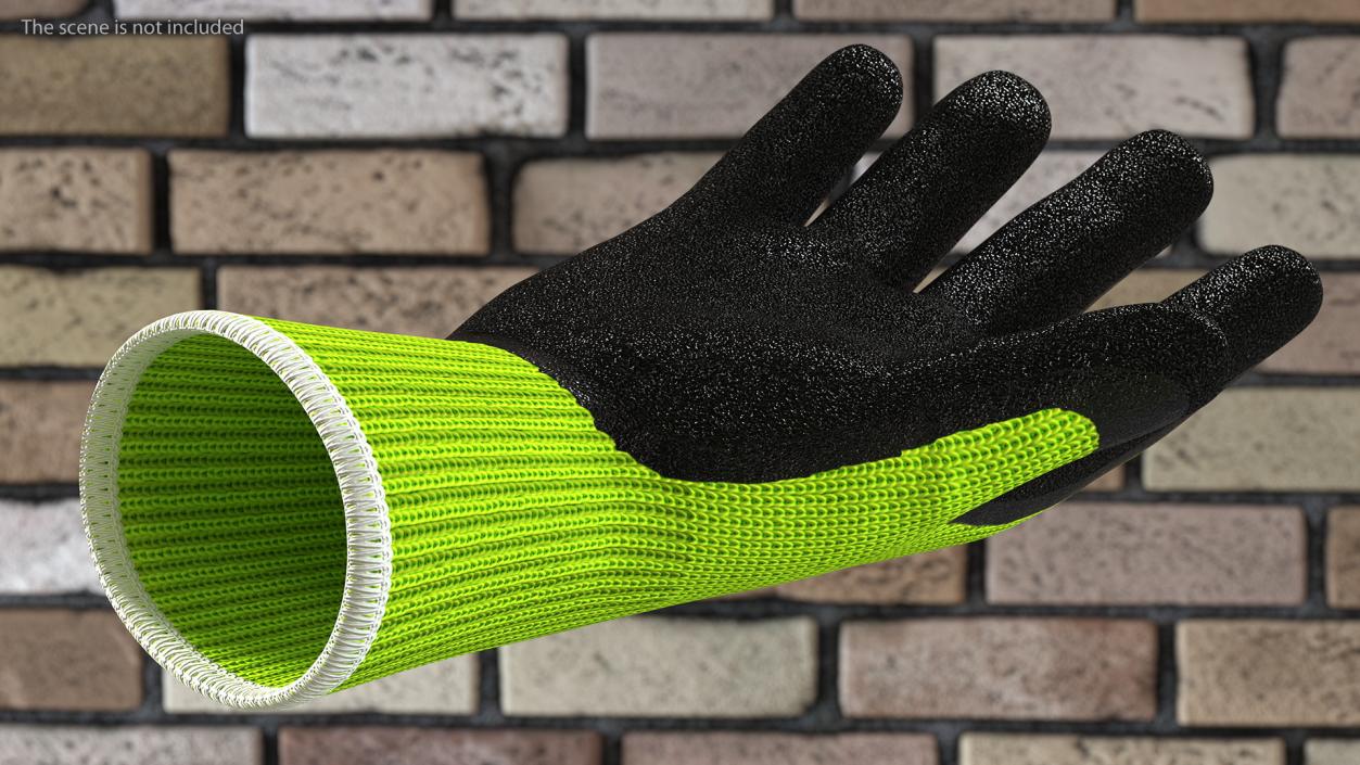 Safety Work Gloves Green 3D model