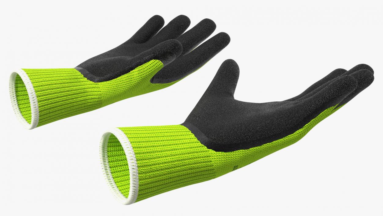 Safety Work Gloves Green 3D model