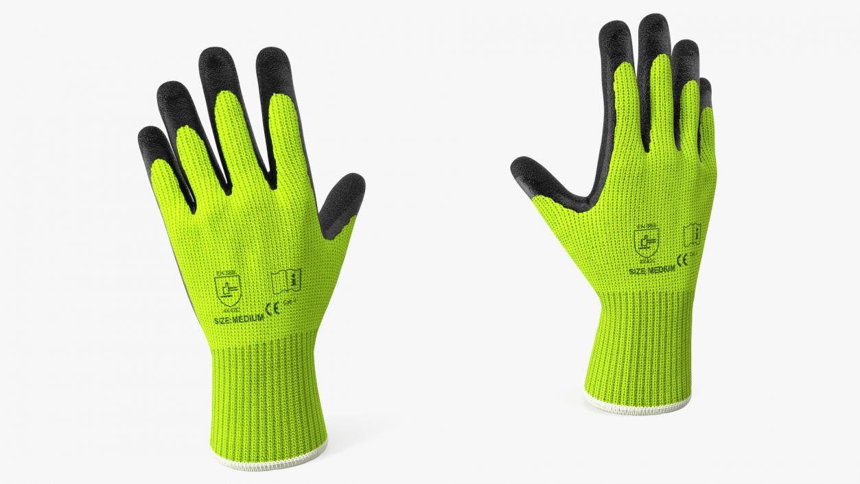 Safety Work Gloves Green 3D model