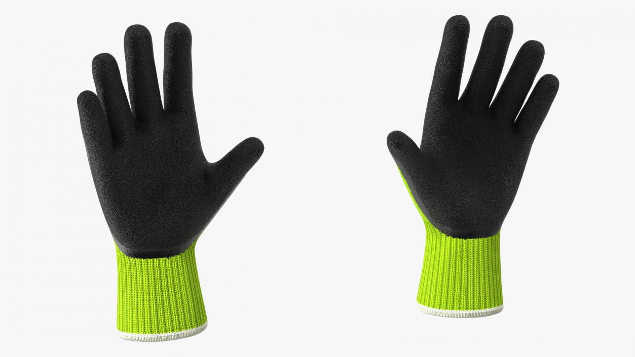 Safety Work Gloves Green 3D model