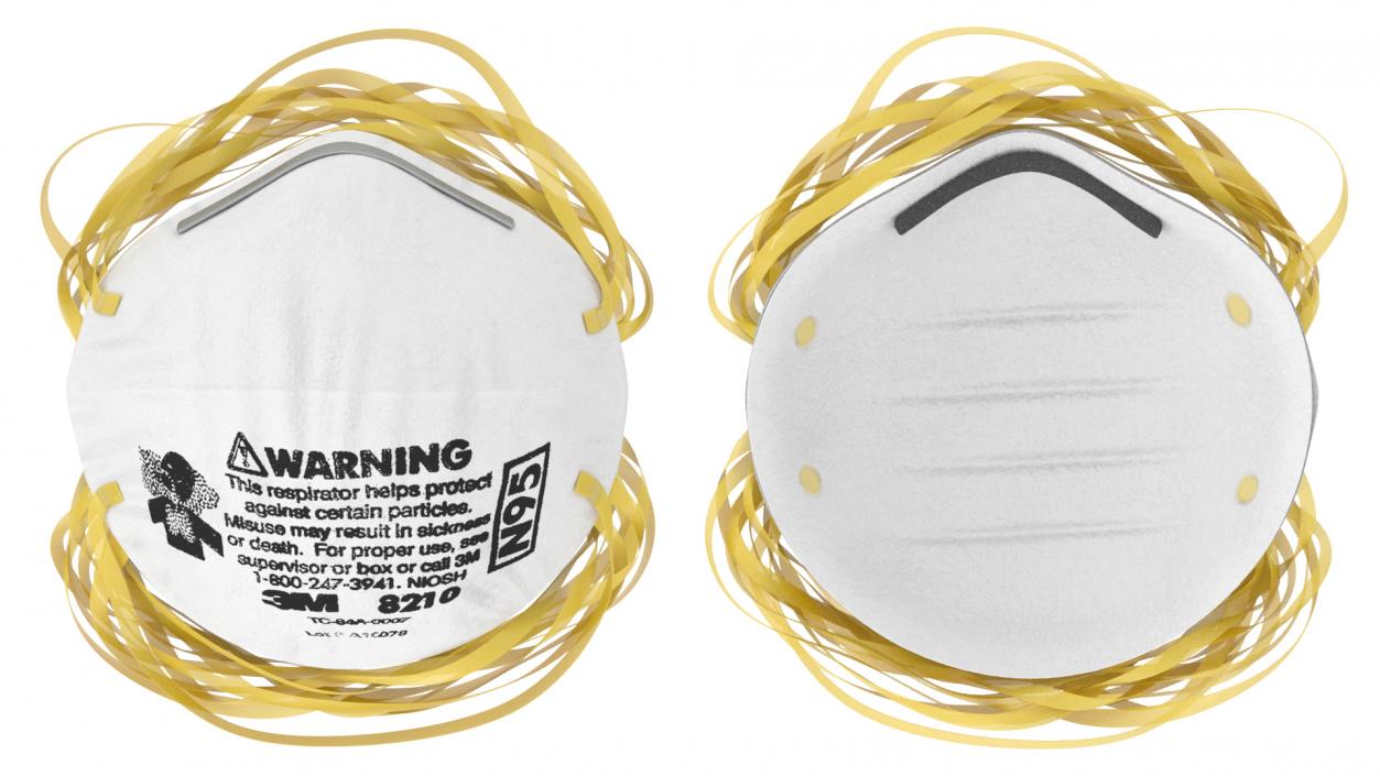 3D N95 3M 8210 Respirator Mask Stack model