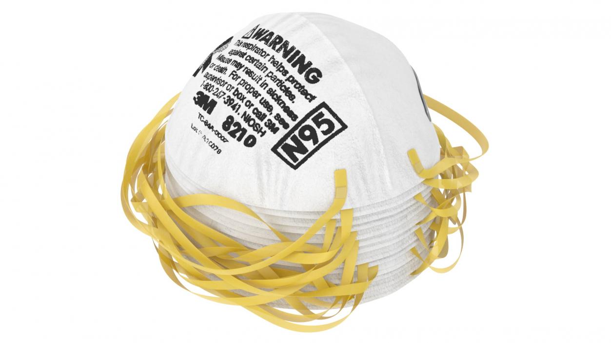 3D N95 3M 8210 Respirator Mask Stack model