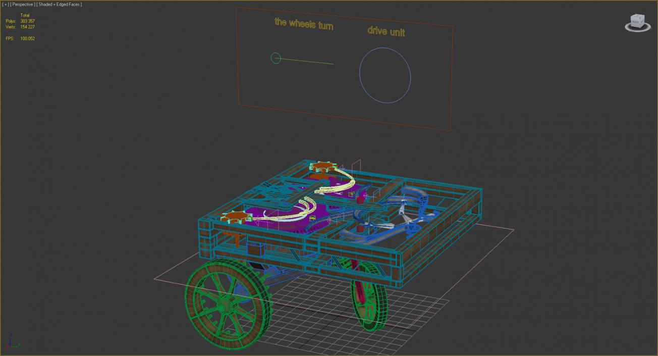 3D model Leonardo Da Vinci Automobile Rigged