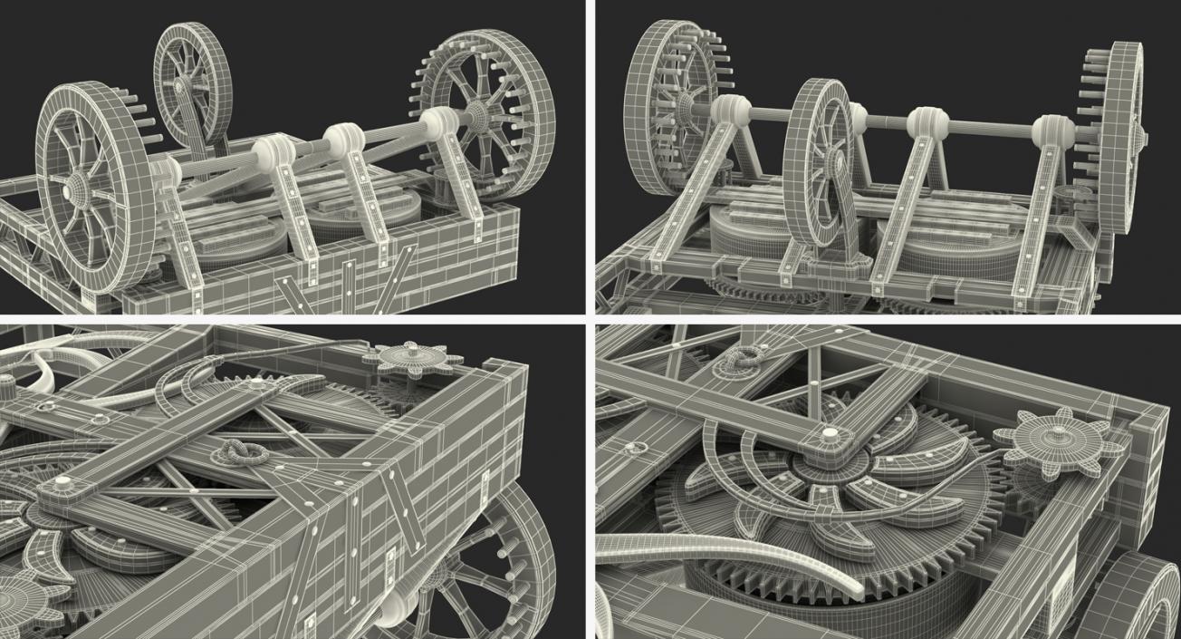 3D model Leonardo Da Vinci Automobile Rigged