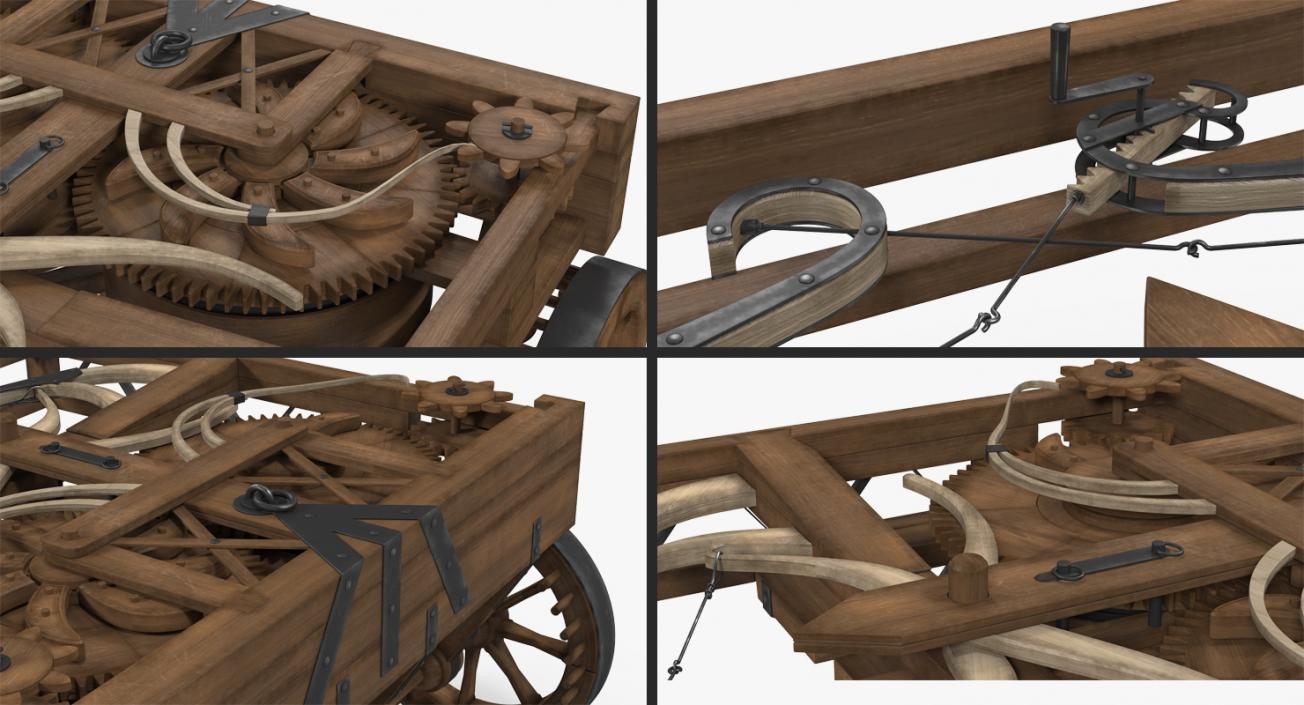 3D model Leonardo Da Vinci Automobile Rigged