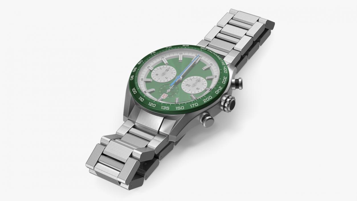 Dial Green Watch Open Strap 3D